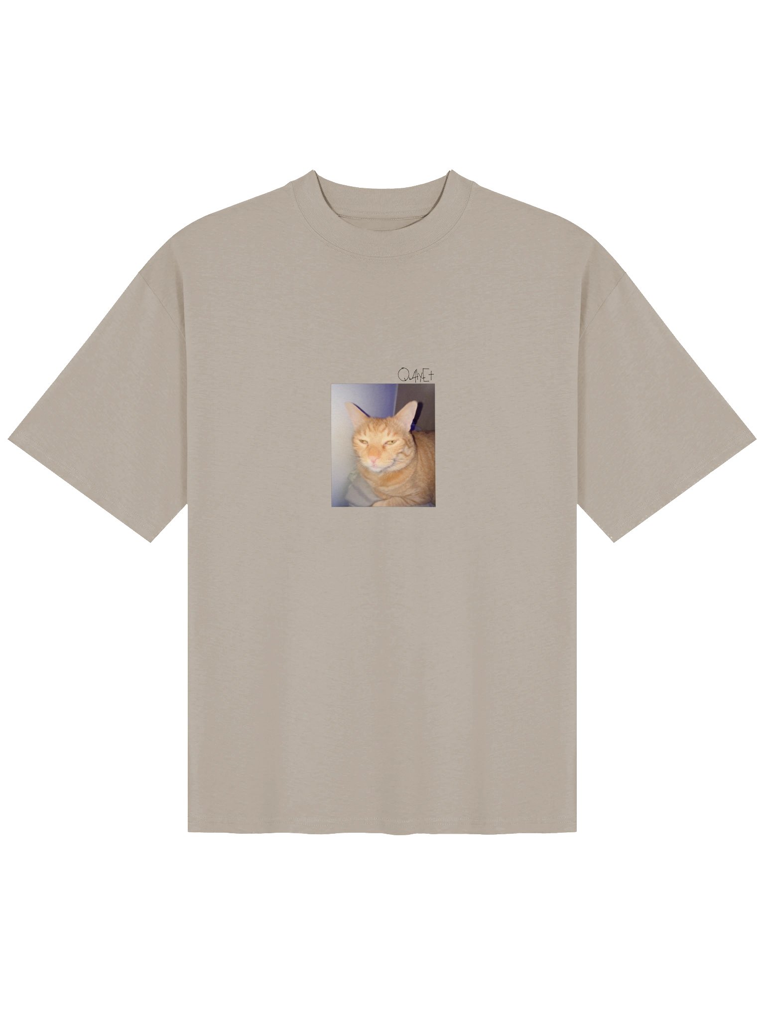 QWHYET LITTY KITTY Oversized Tee (BLACK LOGO) product image (1)