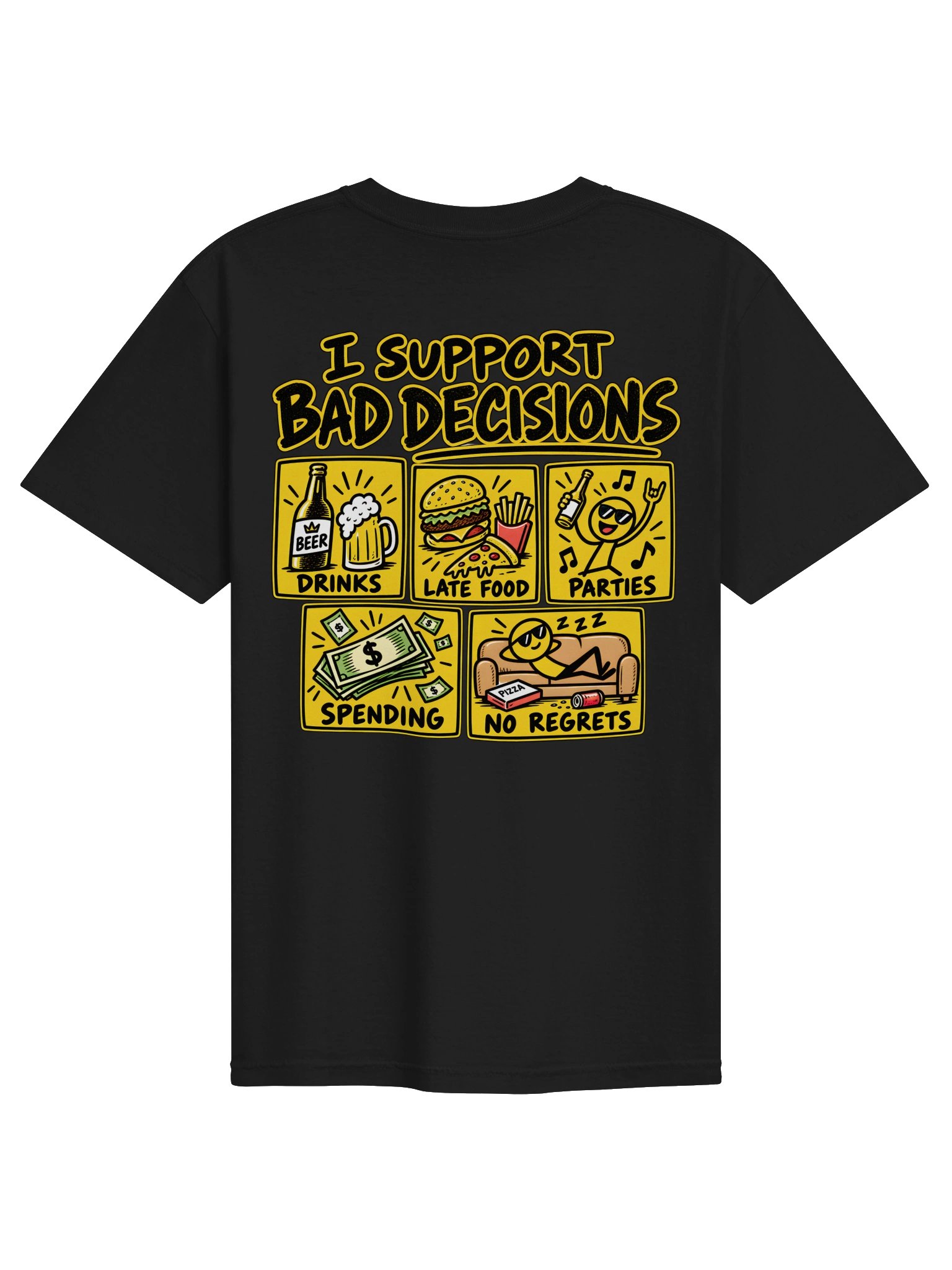 I Support Bad Decisions Funny Vintage Retro T-Shirt product image (1)