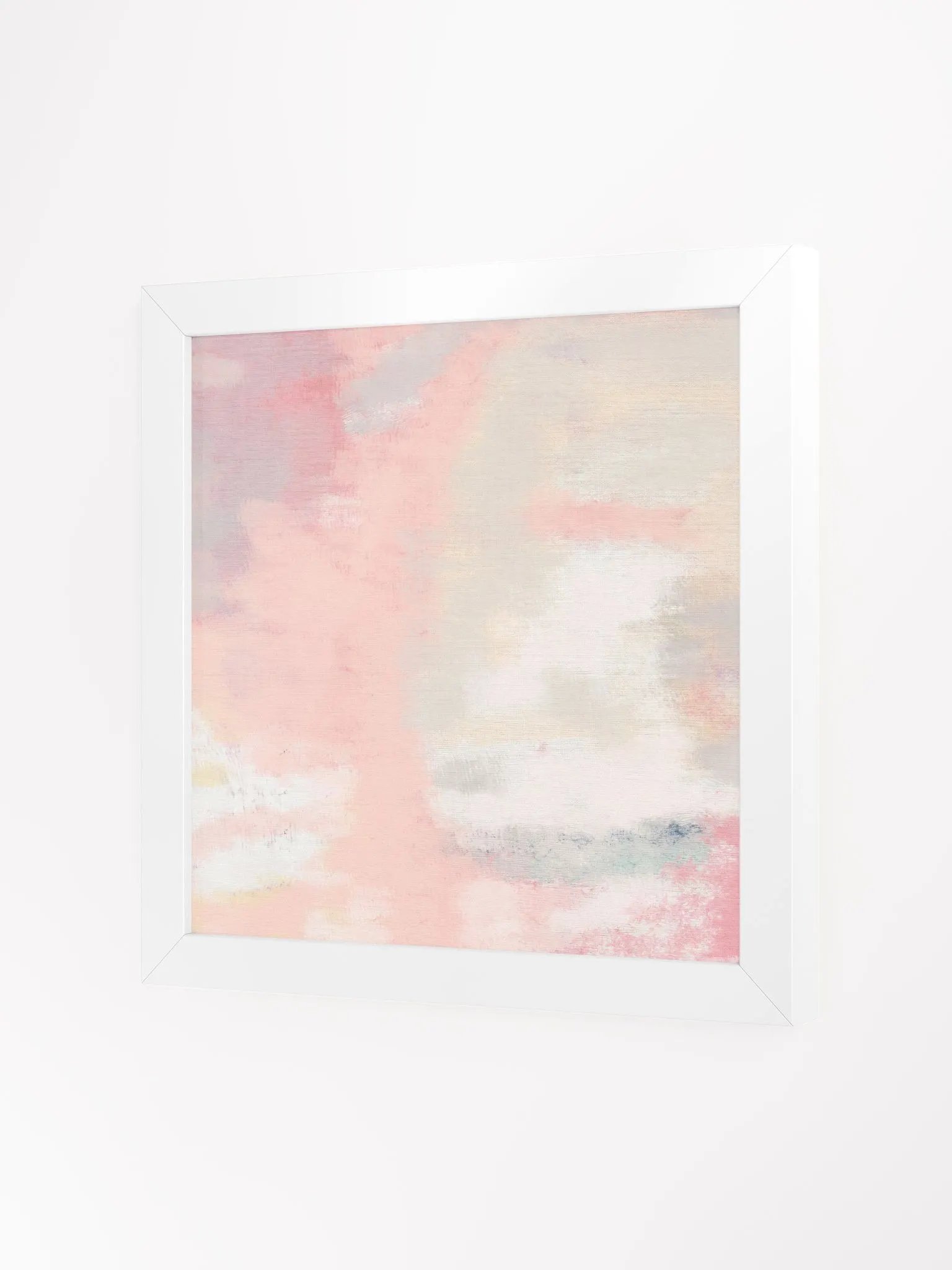 Pale Pink and White Abstract Painting Print Square product image (44)