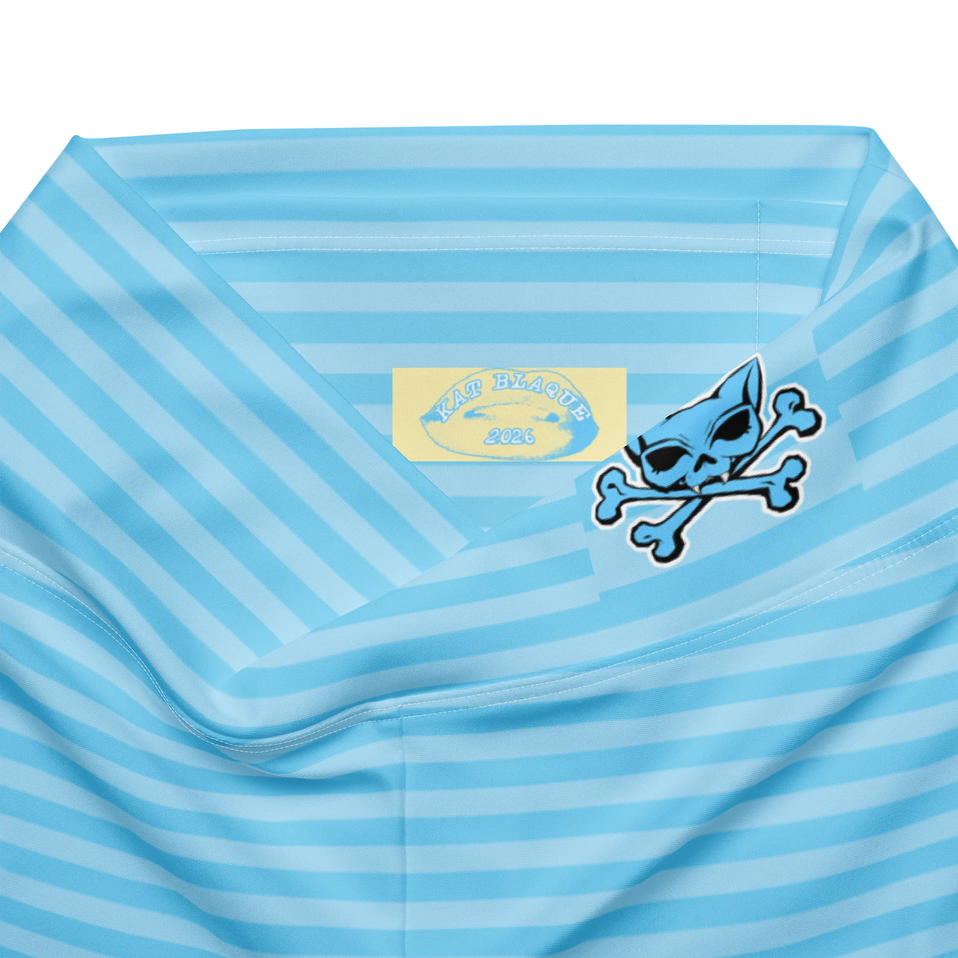 Light Blue Stripped Kat Skull Flares product image (7)