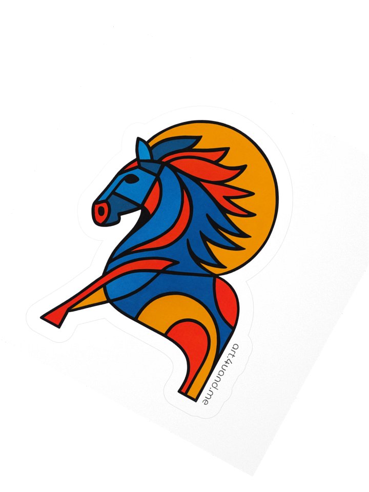 Stallion Crest Kiss‑Cut Sticker Cubist Horse Art Decal by M‑Art and Design product image (2)