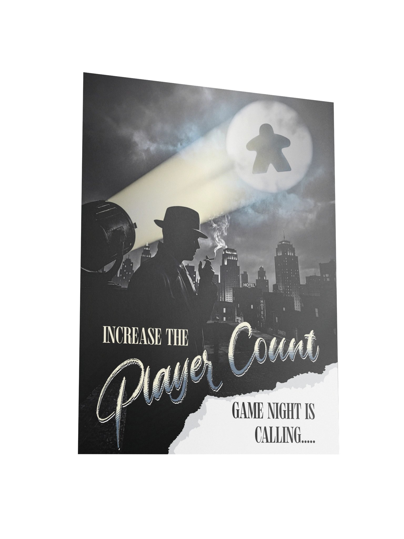 Film Noir Meeple Signal Board Game Room Poster - UNFRAMED product image (3)