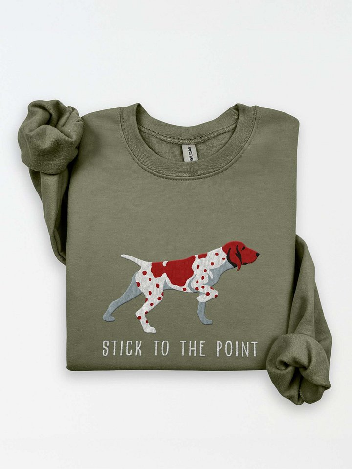Stick to the Point Sweatshirt (Embroidered) of a Bracco Italiano(Brown & White) product image (1)