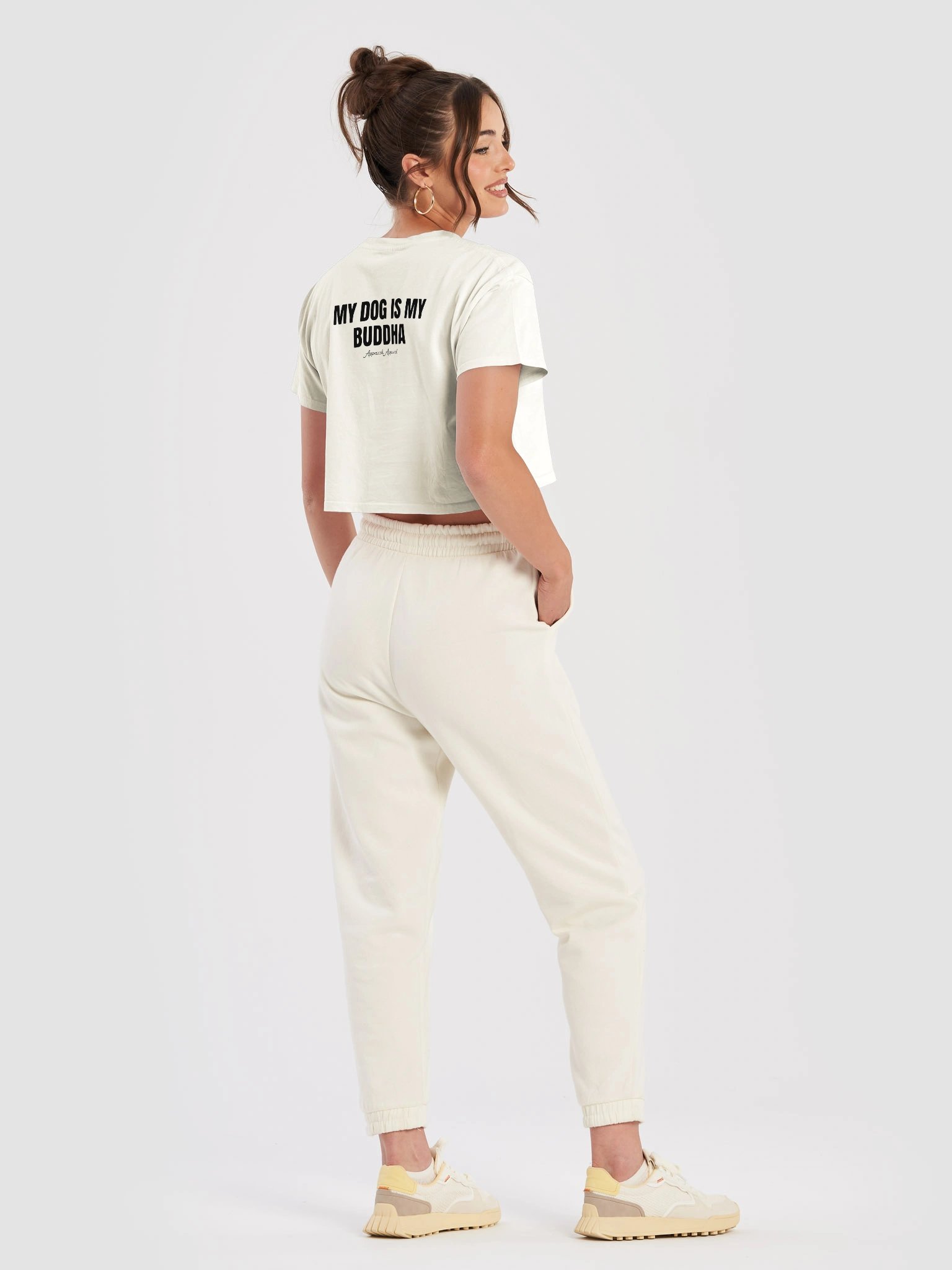 My Dog is My Buddha Crop Top Vintage White product image (5)