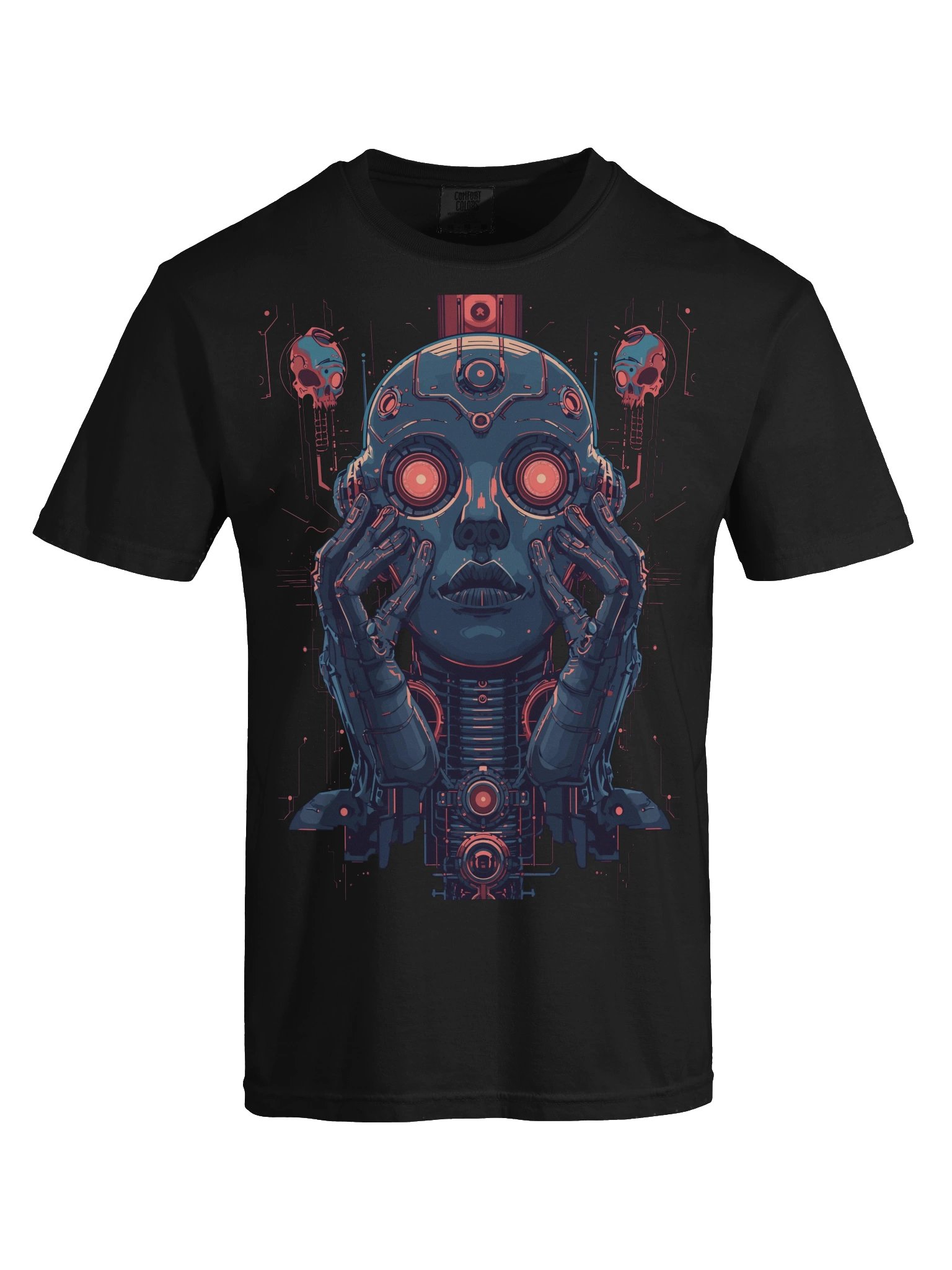 Neon Cyborg Visage Heavyweight T-Shirt product image (2)