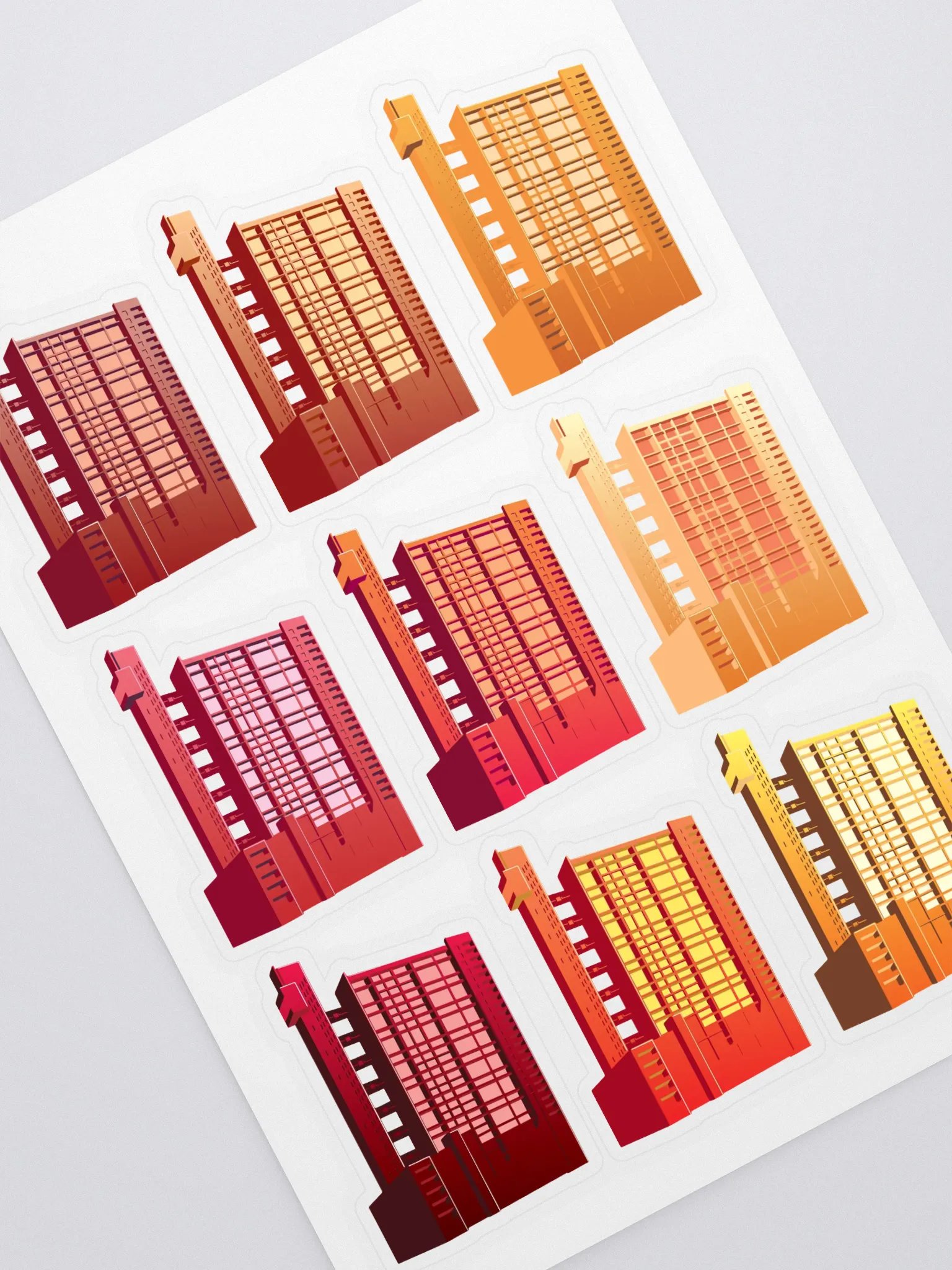 Trellick Colour Stickers | Red-Orange product image (1)