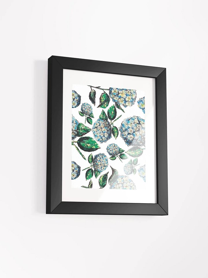 Blue Hydrangea Blooms | Framed Wall Art | by MONIQUE FAELLA DESIGNS™ | Watercolor Floral Print | Museum-Quality Matte Poster product image (2)