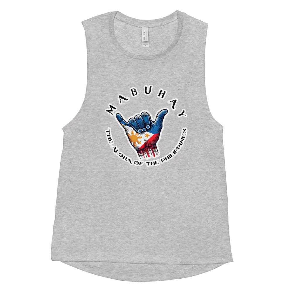 MABUHAY THE ALOHA OF THE PHILIPPINES WOMEN'S FLOWY TANK TOP - SHAKA HANG LOOSE VIBES FOR YOUR STYLE product image (11)