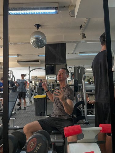 Ibiza… Even the gyms have a disco ball 🪩😎