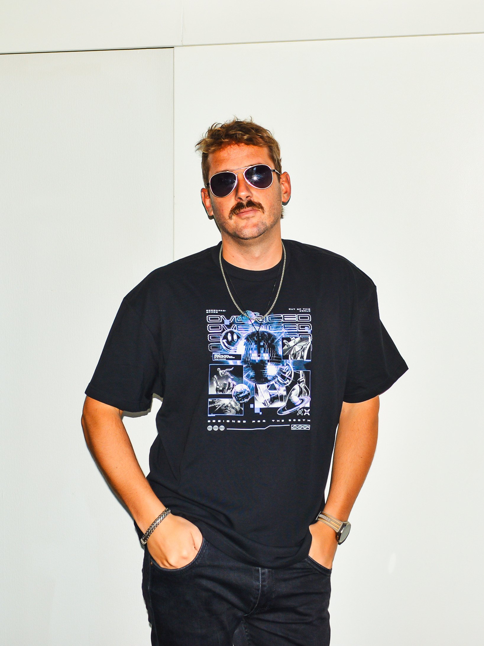 DJ Shirt – Space: Disco, Cyber, Headset, Disc, Drop product image (3)