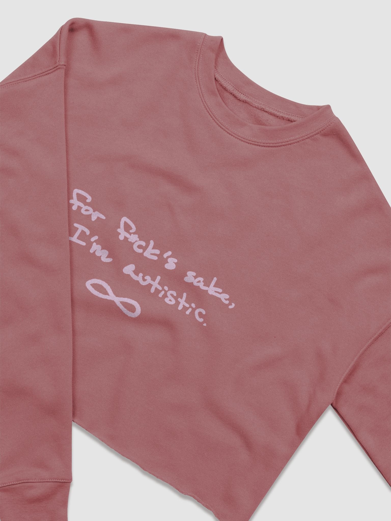 FFS, I'm autistic. (pink) women's fleece crop sweatshirt product image (9)