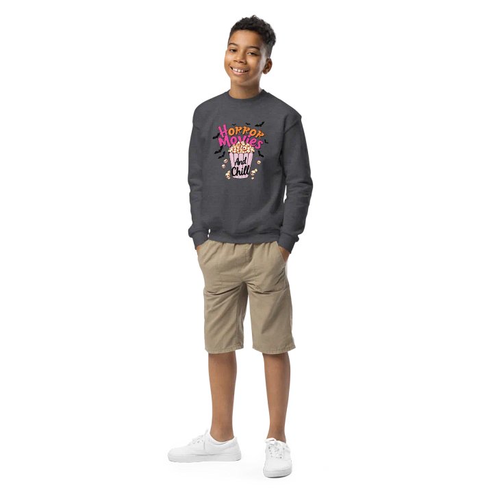 Horror Movies and Chill Popcorn Youth Sweatshirt product image (1)