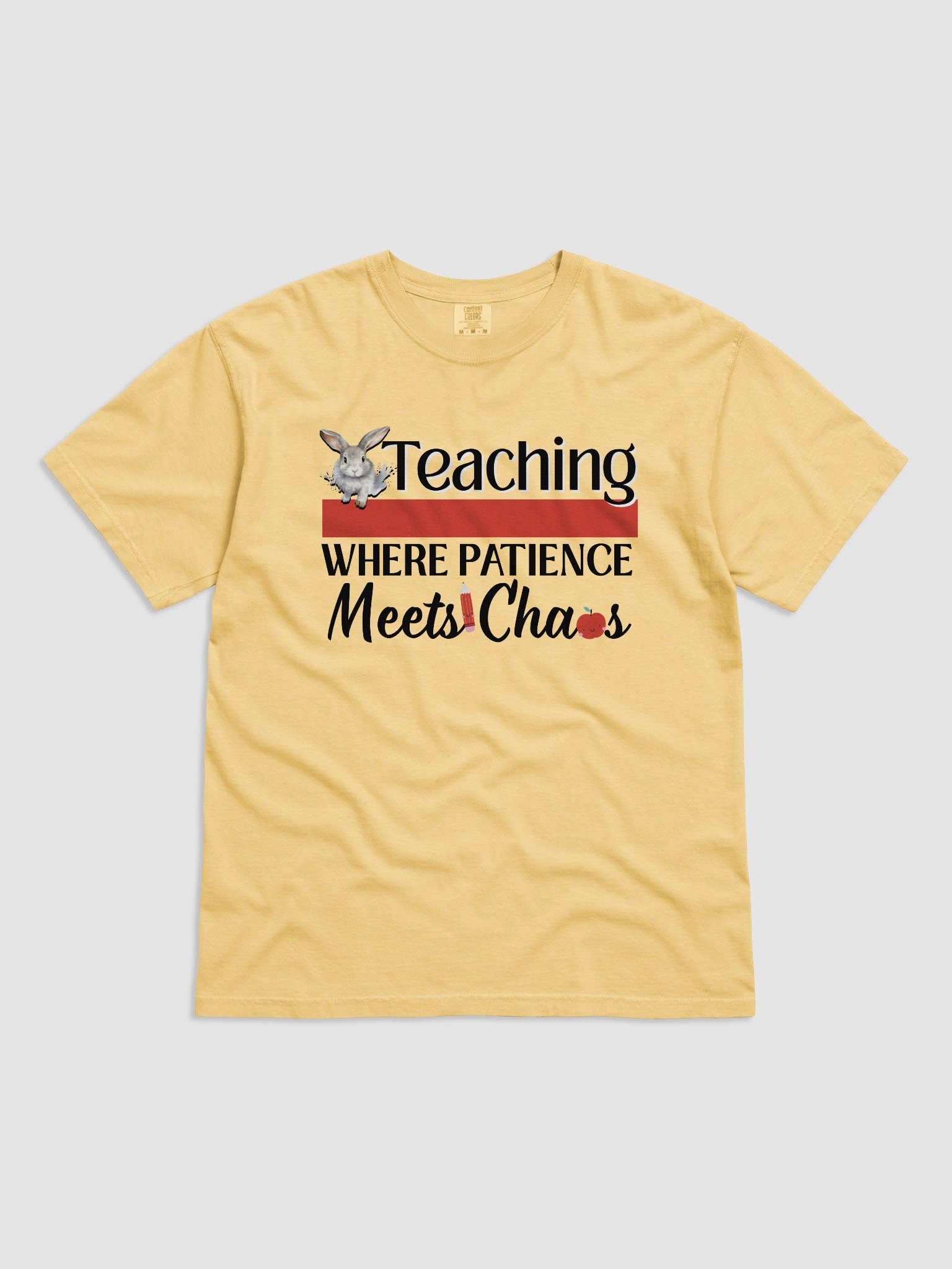 Bunny Teaching Where Patience Meets Chaos, Teachers Comfort Colors T-shirt product image (4)