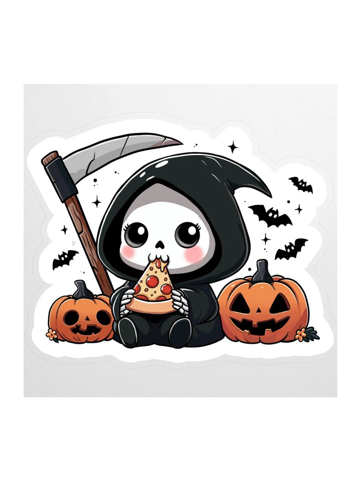 Grim Pizza Party Kiss-Cut Stickers - No Words product image (1)