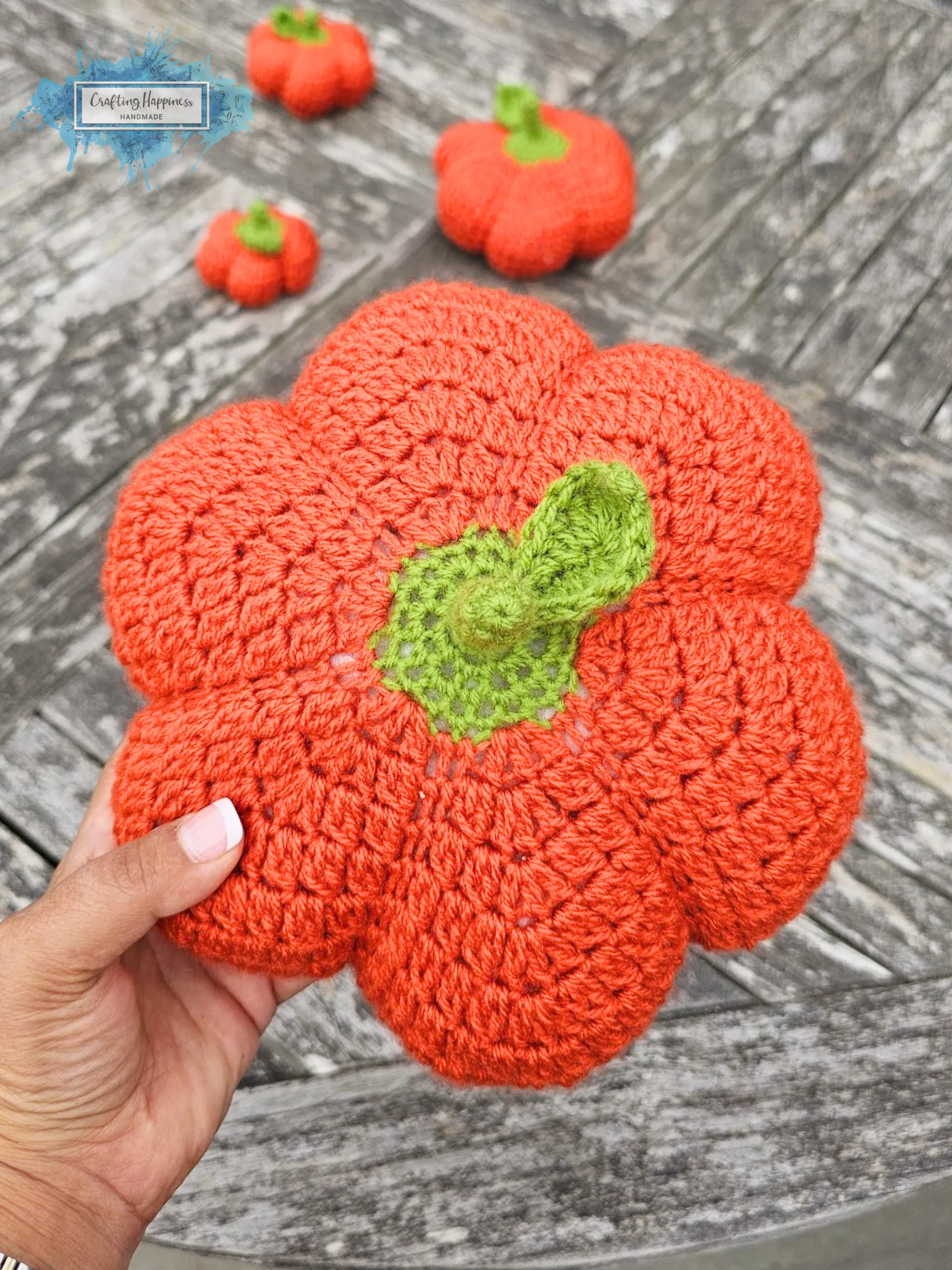 No Sew Crochet Pumpkin Pattern | 4 Sizes, Fall Decor (PDF Pattern) product image (5)