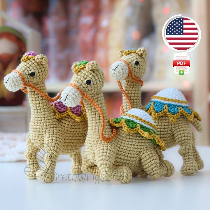 Crochet Camel Amigurumi Pattern –Easy written pattern – DIY Camel Figurine (digital download) product image (1)