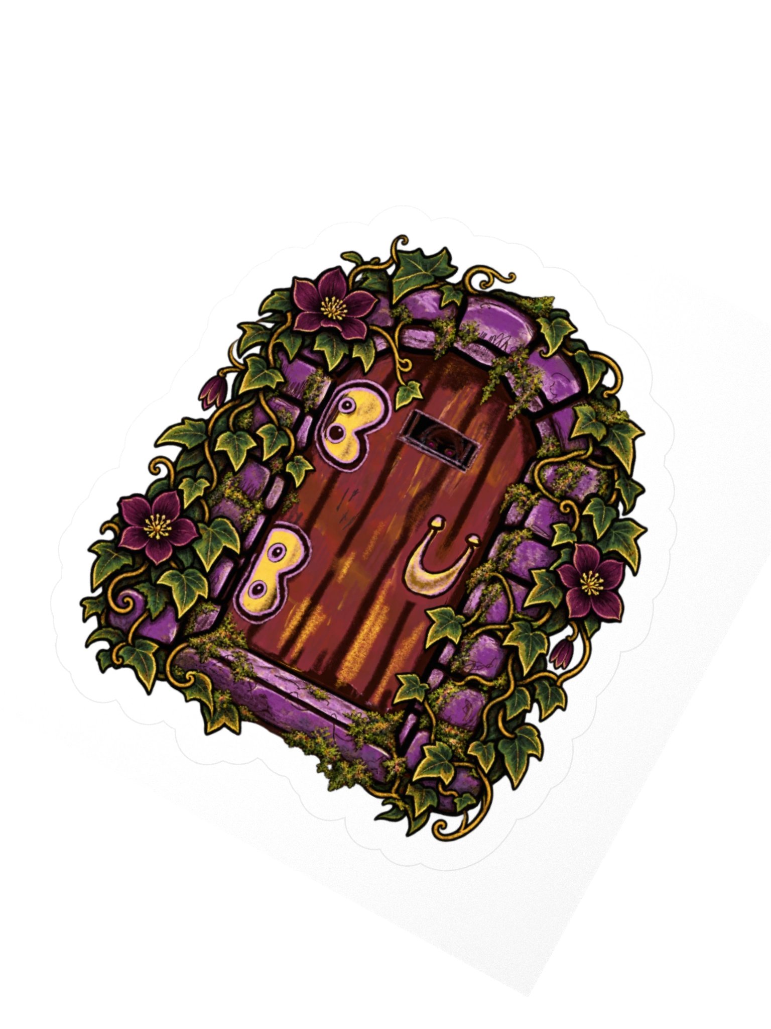 Purple Garden Door Kiss Cut Sticker product image (5)