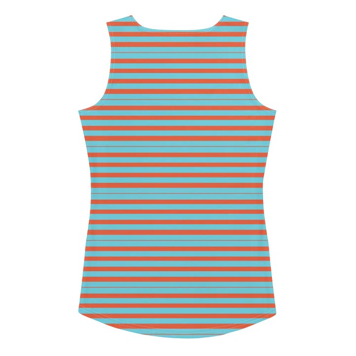 Egyptian Blue and Burnt Orange Striped Women's Tank Top product image (2)