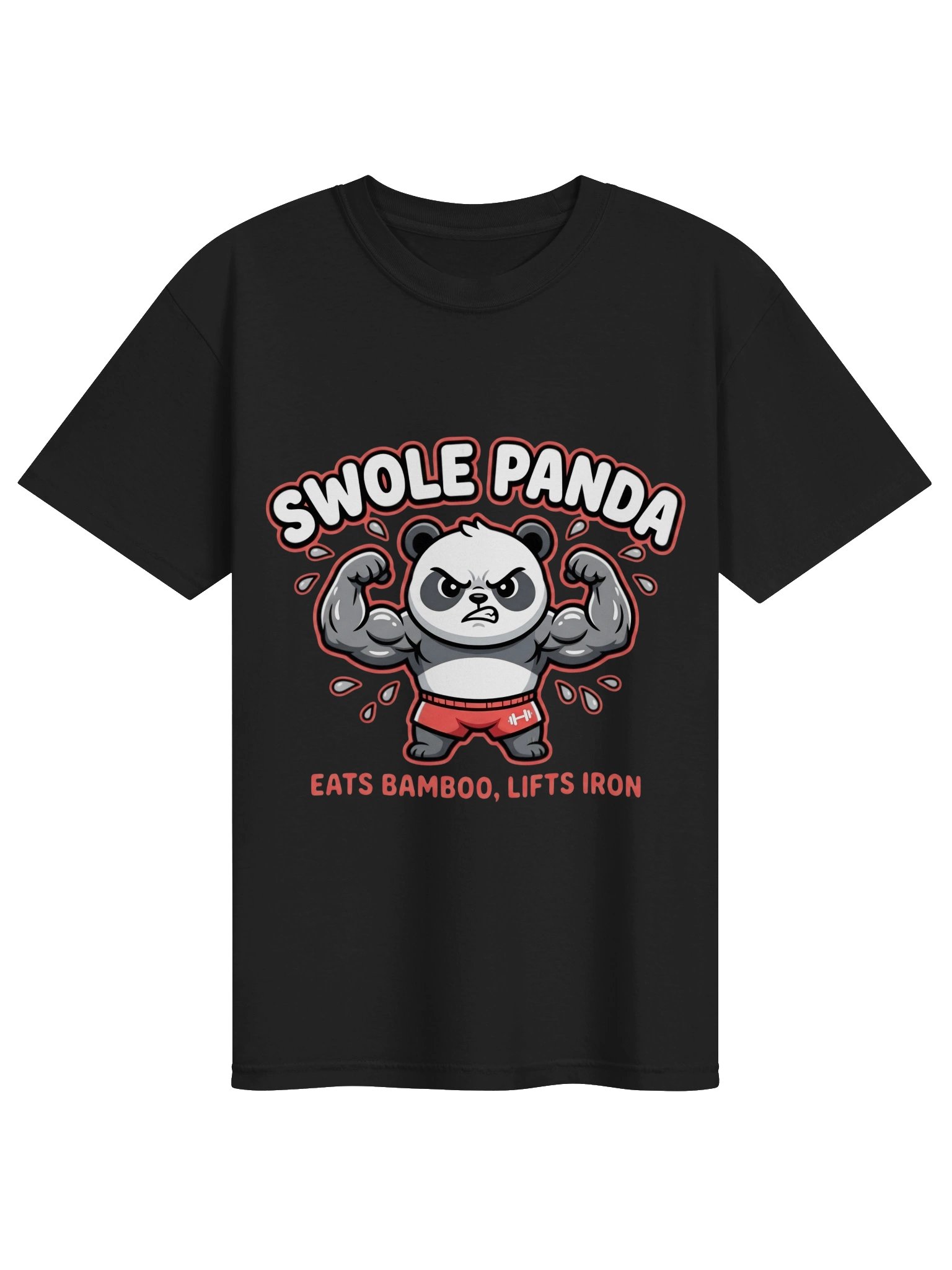 Swole Panda Heavyweight T-Shirt | Funny Gym Tee product image (2)