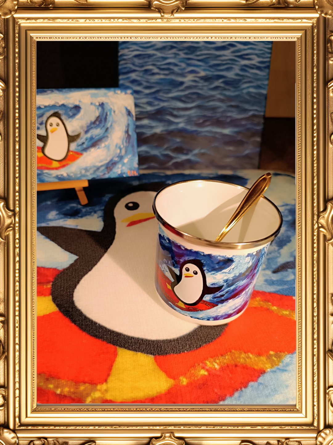 Surfing Penguin Enamel Mug product image (12)