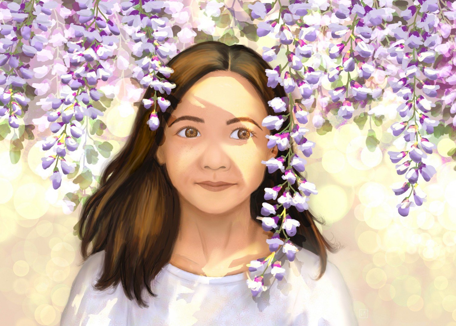 Girl Under The Wisteria Art Print product image (2)