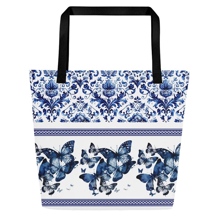 Vintage Blue Floral Bag with Butterflies product image (1)