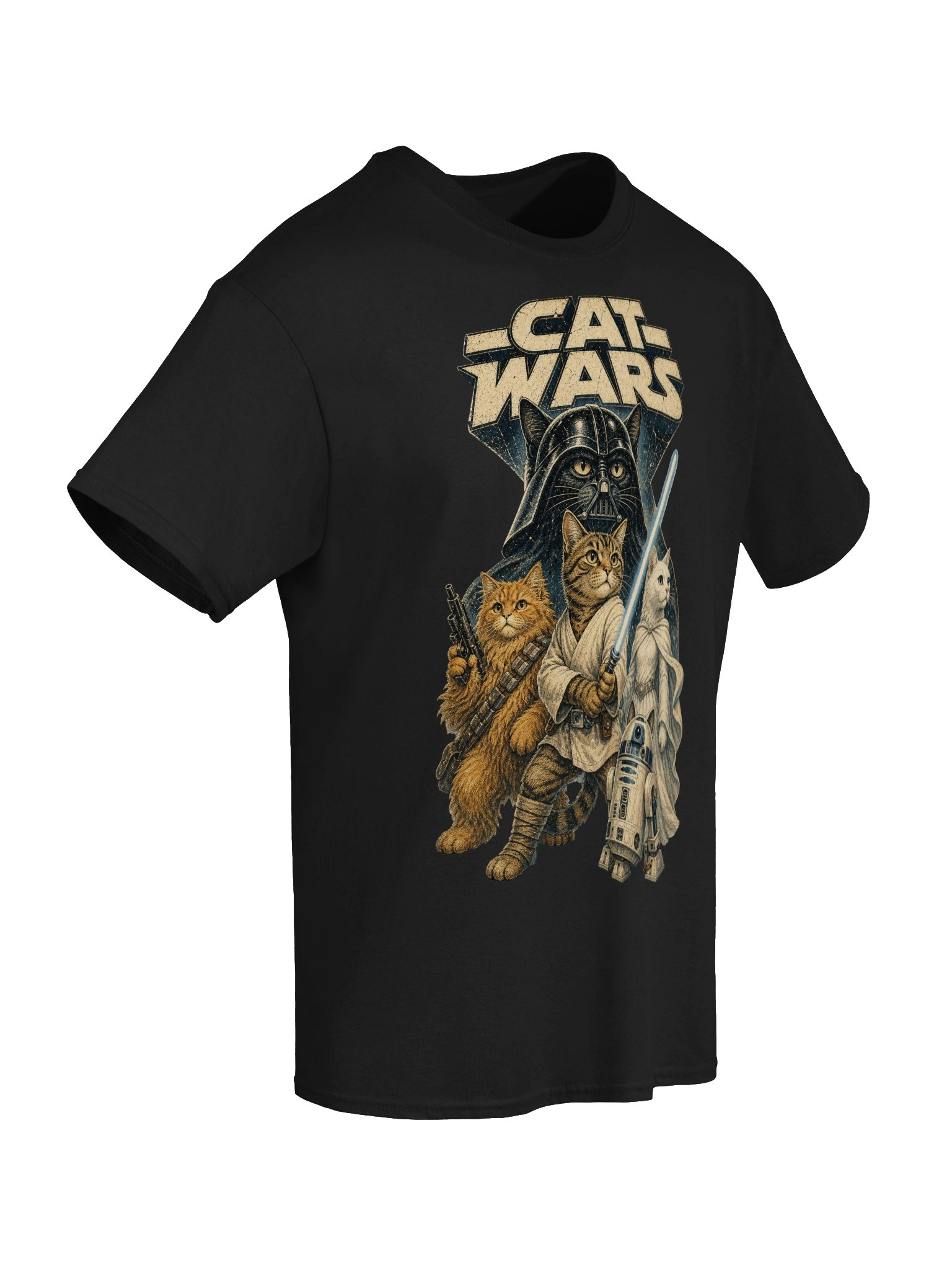 Cat Wars Vintage 90s Graphic shirt , Retro Space Cat , Funny Cat Warrior tee product image (7)