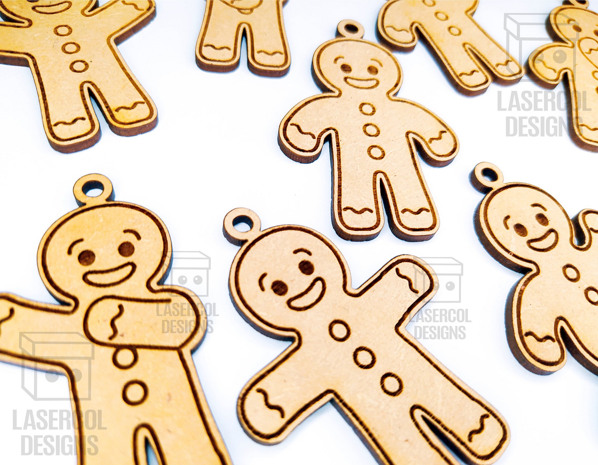 Gingerbread Cookies Christmas Ornaments Bundle - Laser Cut Files product image (7)