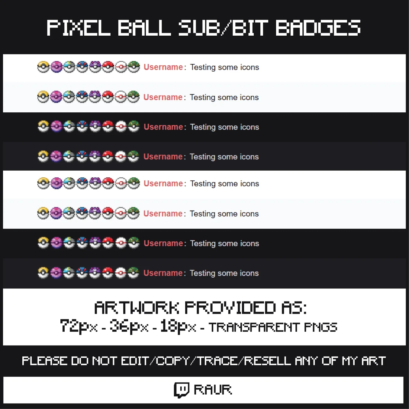 Twitch Pixel PBs - Sub/Bit Badges product image (2)