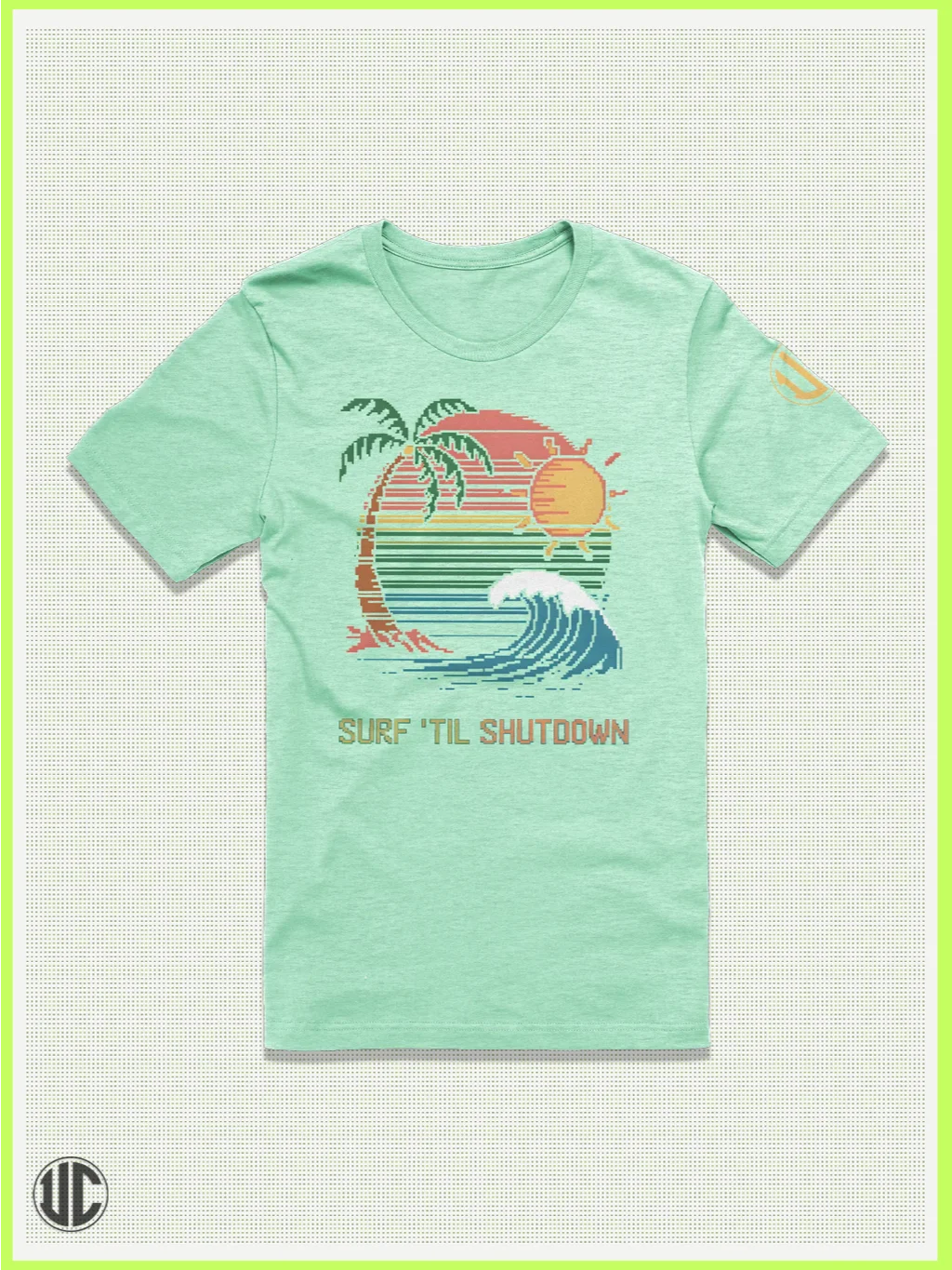 Surf ’Til Shutdown – Retro Pixel Wave T-Shirt product image (1)