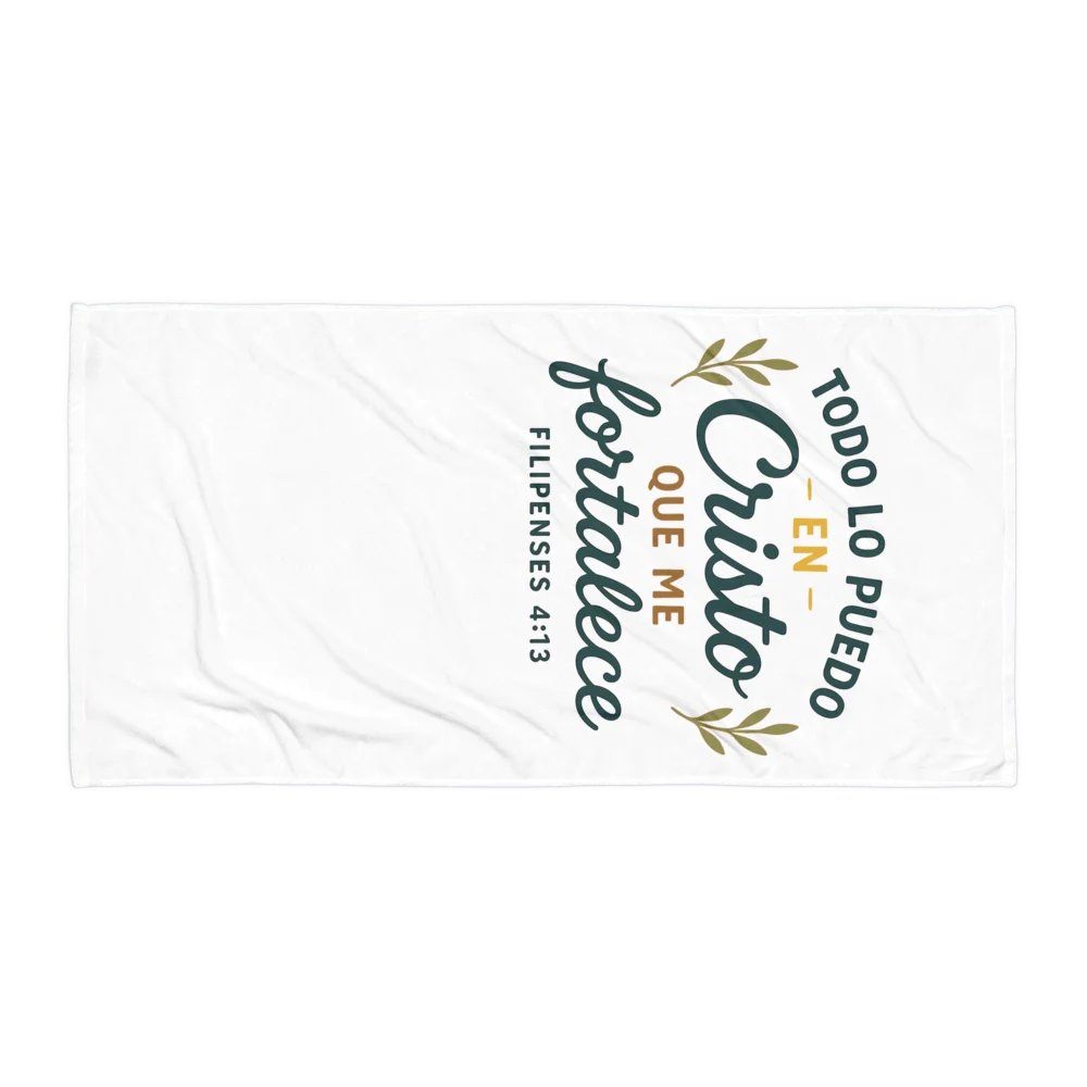 Christian Towel – “Todo lo puedo en Cristo” – Spanish Inspirational Design product image (1)