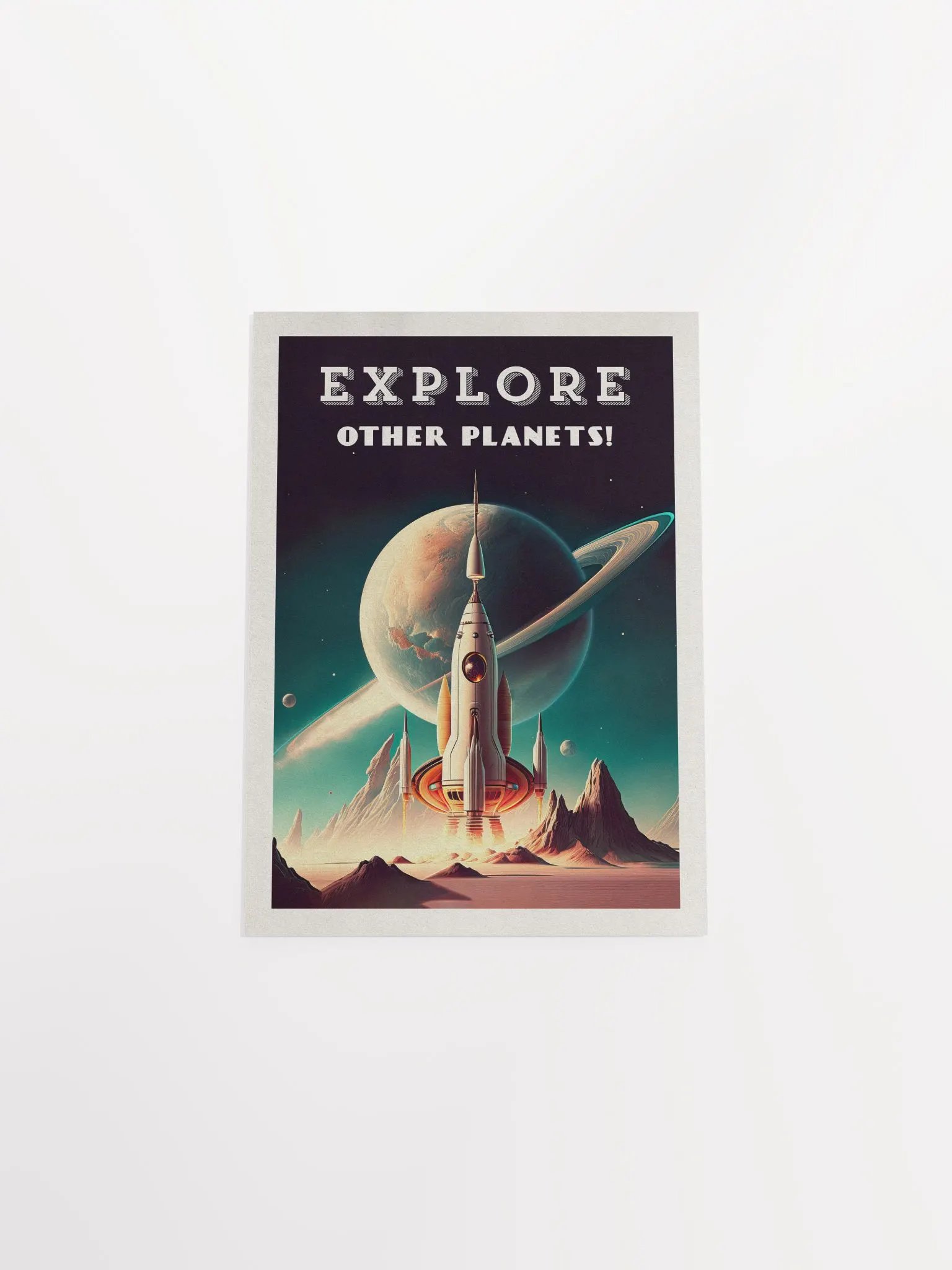 Explore other planets! — Vintage space poster, retro space art, propaganda poster, retrofuturism art, retro sci-fi print product image (8)