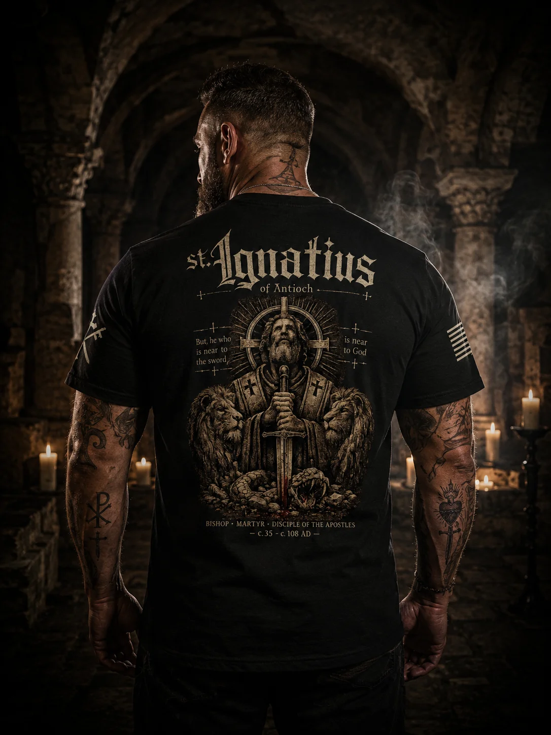 Saint Ignatius of Antioch — Near to God Heavyweight Tee product image (1)
