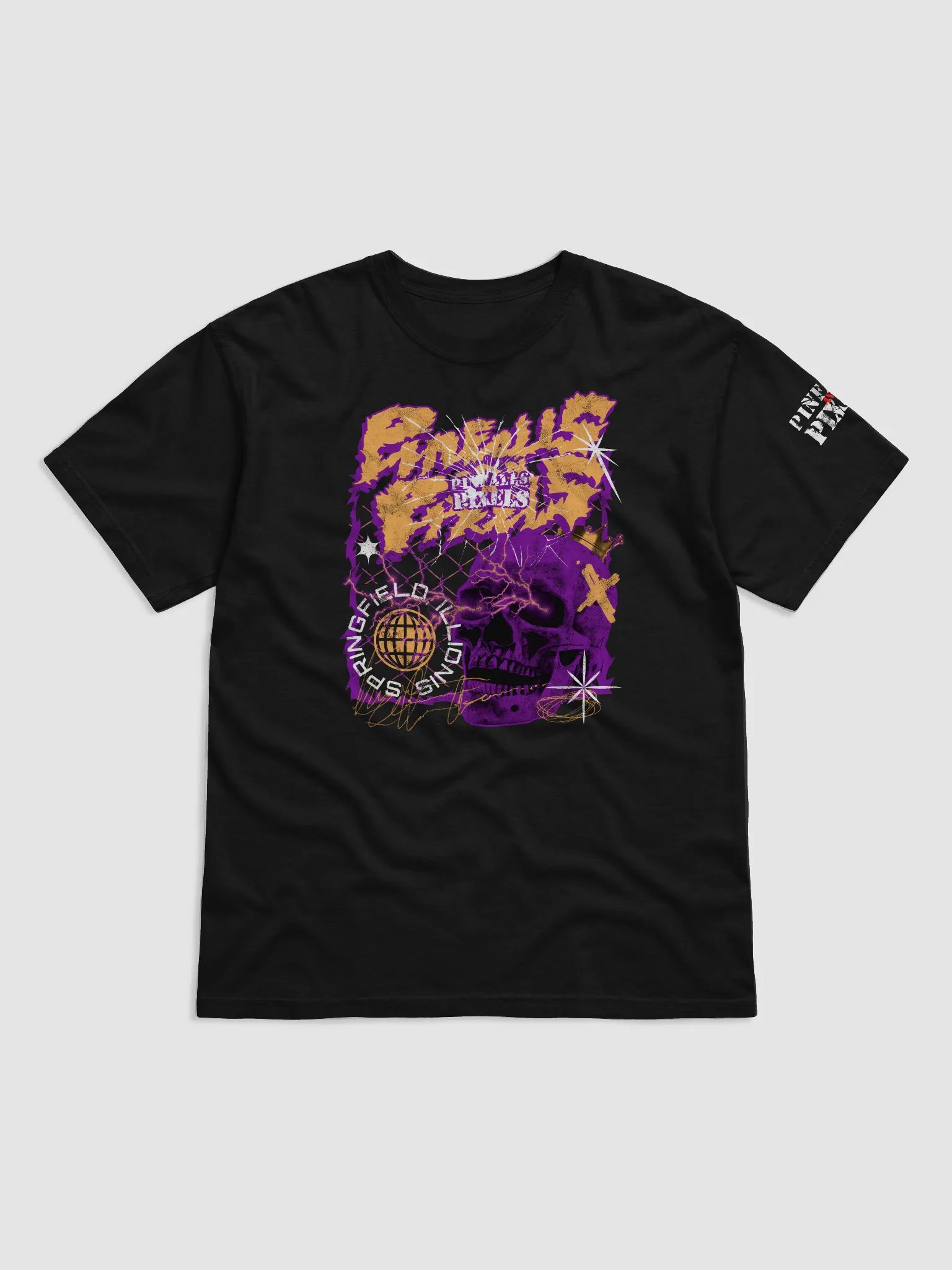 Pinfalls and Pixels Skull Black Shirt product image (1)