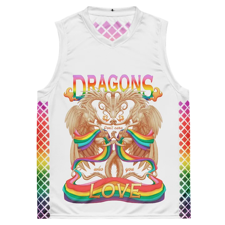 White Pride Dragons Basketball Jersey product image (2)