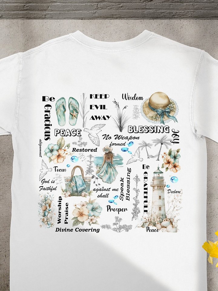 Inspirational Comfort Colors T-Shirt, Cottagecore Floral, Speak Blessing, Faith Quotes Tee product image (2)
