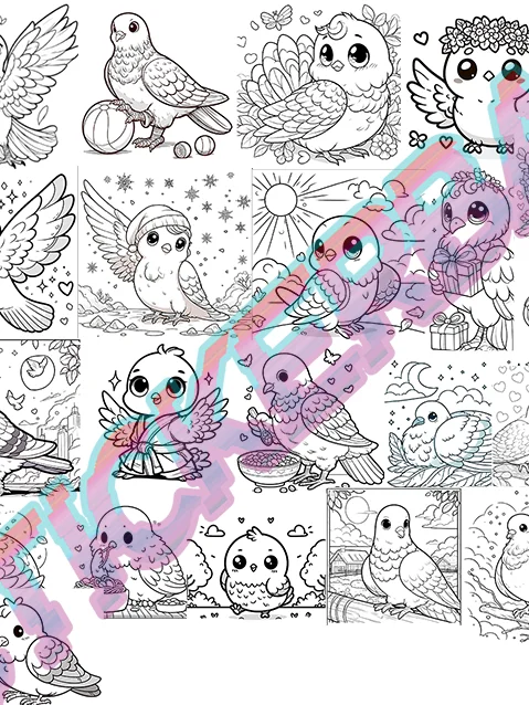 Taubenmalbuch 1 - Alle Motive! product image (1)
