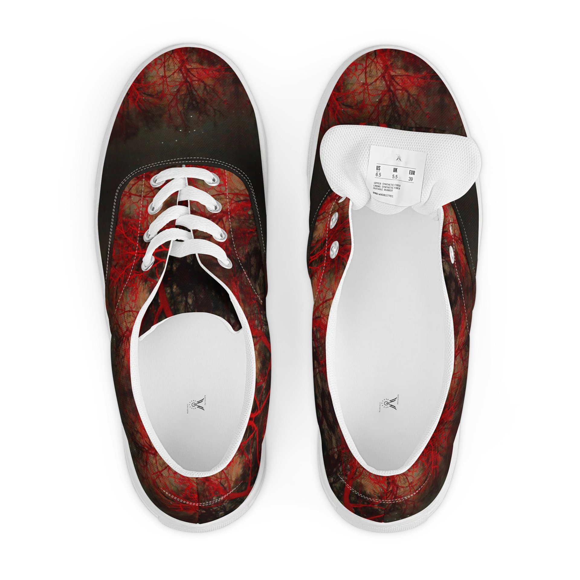 Red Tree Night Sky Men's Canvas Shoes product image (5)