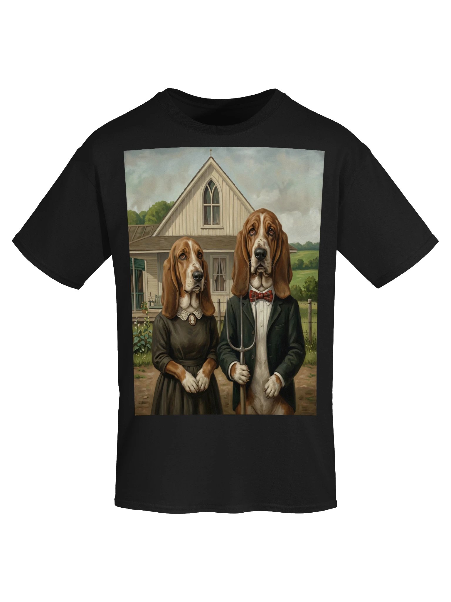 American Gothic Bassets Tee product image (33)