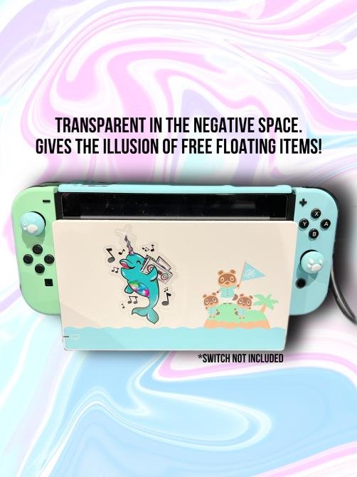 Boom Box Narwhal Transparent Background Sticker product image (2)
