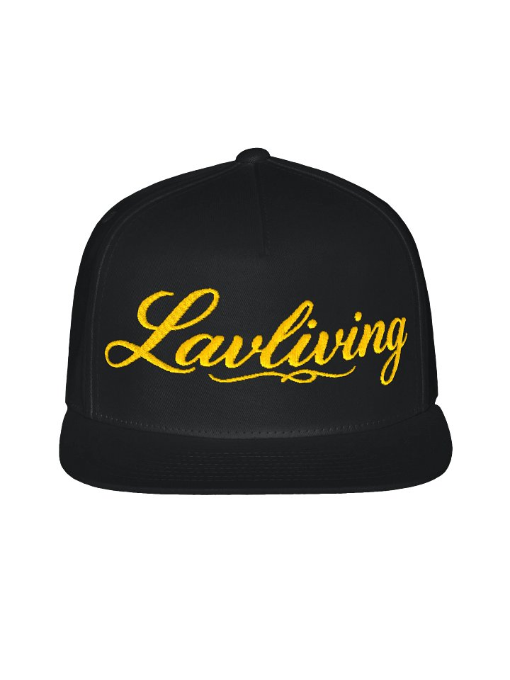 Lavliving — Gold Yupoong Flat-Brim Cap — actual product view