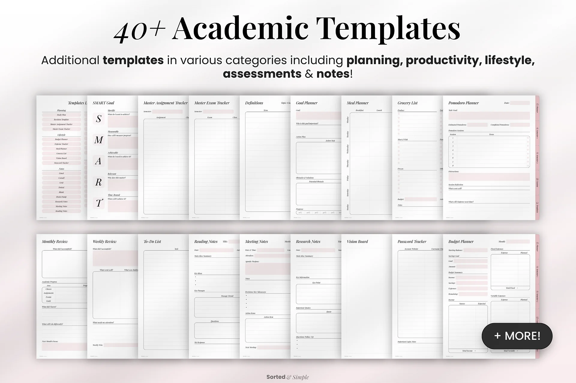2026/2027 Mid-Year Student Digital Planner Portrait - Dusty Pink product image (6)