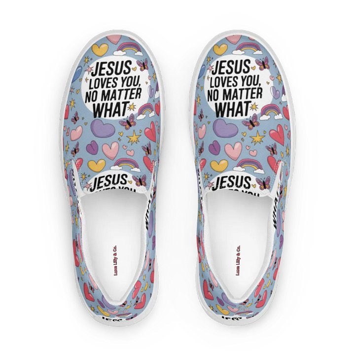 Jesus Loves You Slip-On Canvas Shoes product image (2)