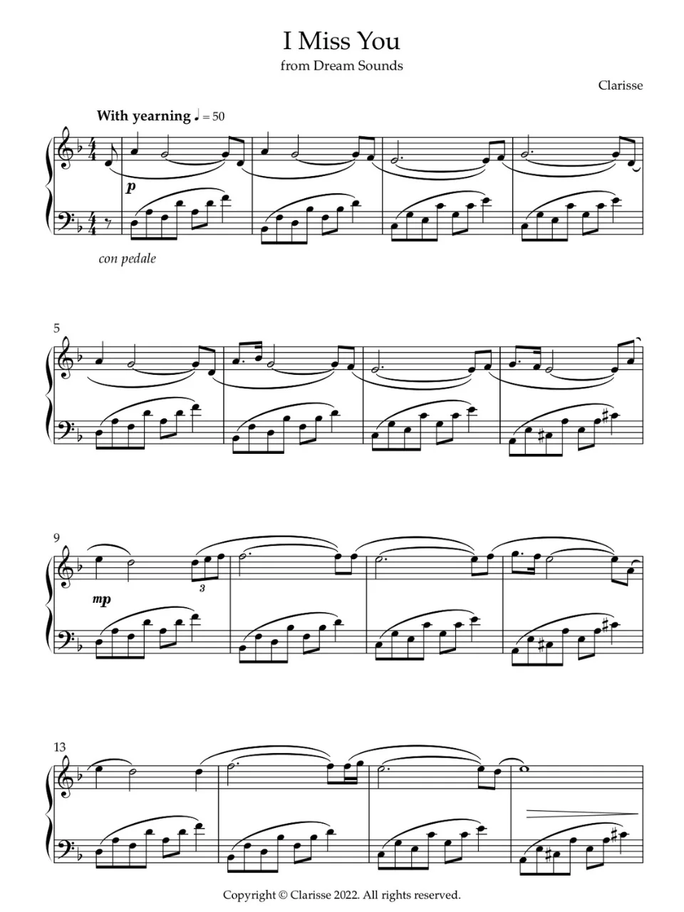 I Miss You - Sheet Music product image (1)