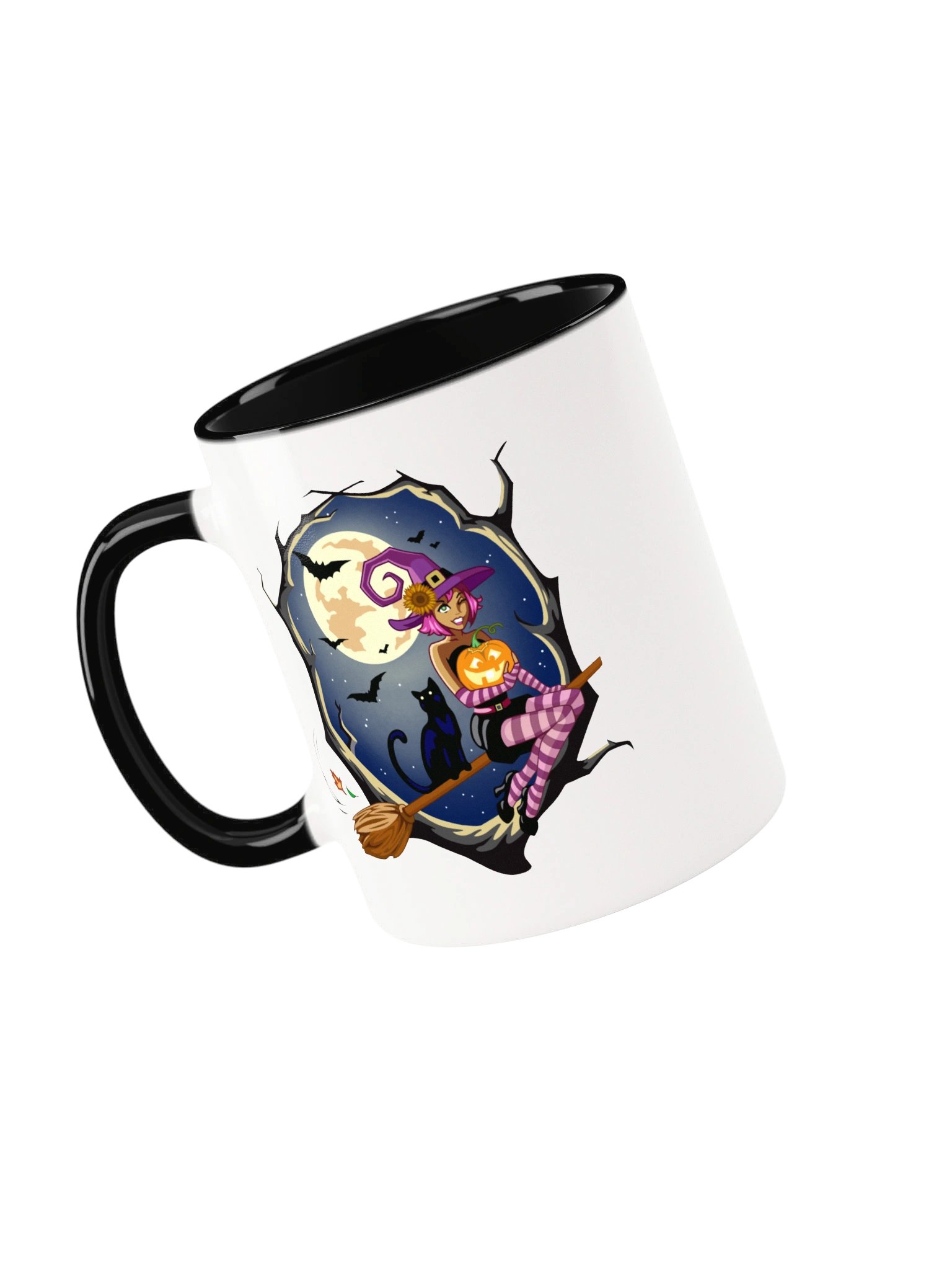 Whimsical Sunflower Witch Ceramic Mug – Cute Cartoon Halloween Coffee Cup product image (6)