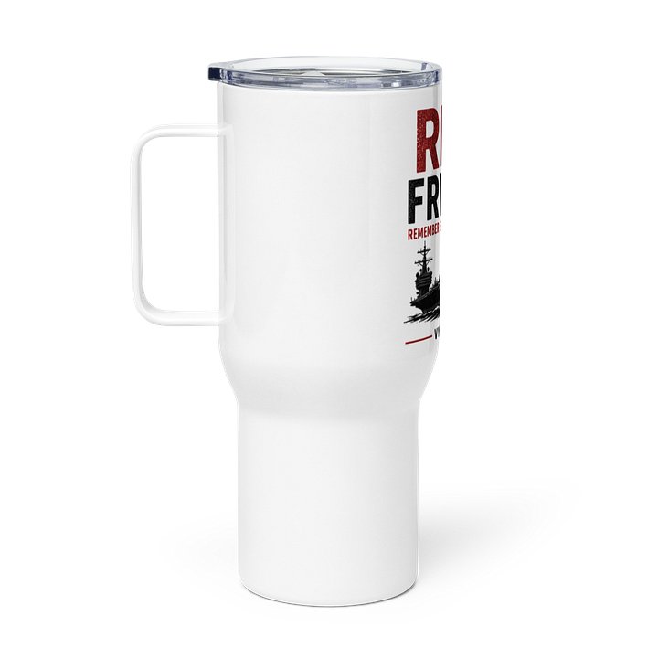 BOLD RED — "Remember Everyone Deployed" Travel Mug product image (1)