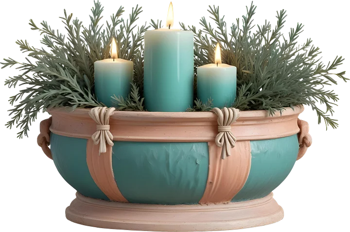 Provence-Inspired Candle and Floral Arrangements, PNG product image (1)