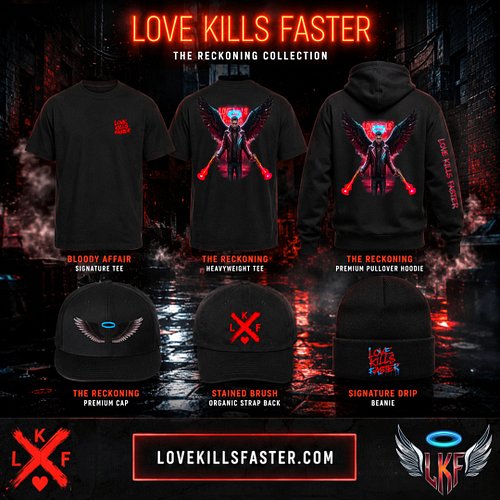 The Reckoning.

What survived the fire.

What didn't.

A few pieces from the world of Love Kills Faster.

Some available now....