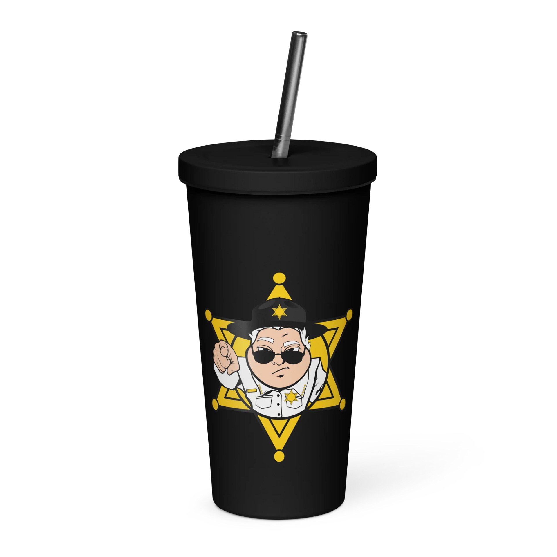 Sheriff Logo And Name Insulated Tumbler with a Straw product image (4)