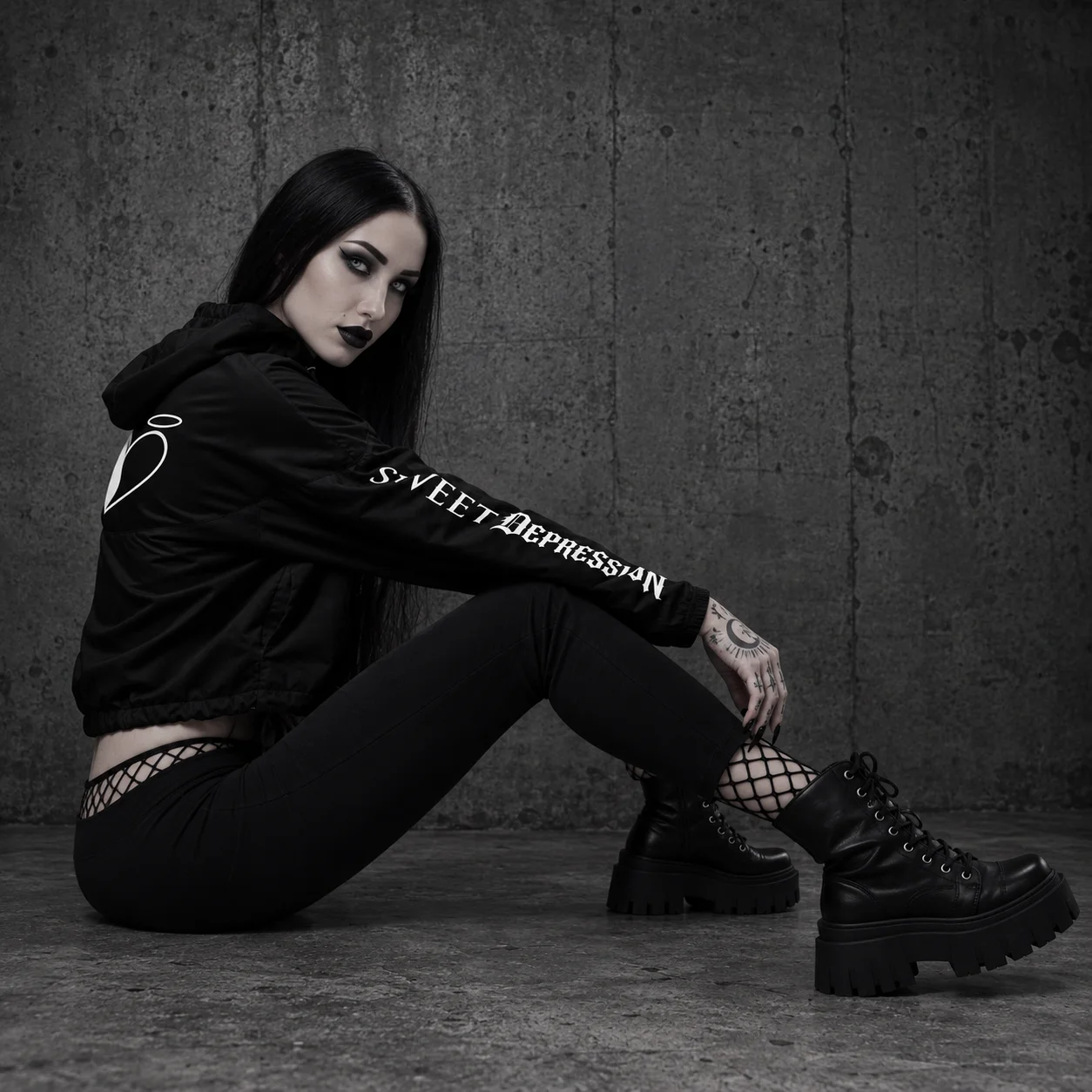 SWEET DEPRESSION EMBLEM WOMEN’S CROPPED WINDBREAKER product image (2)